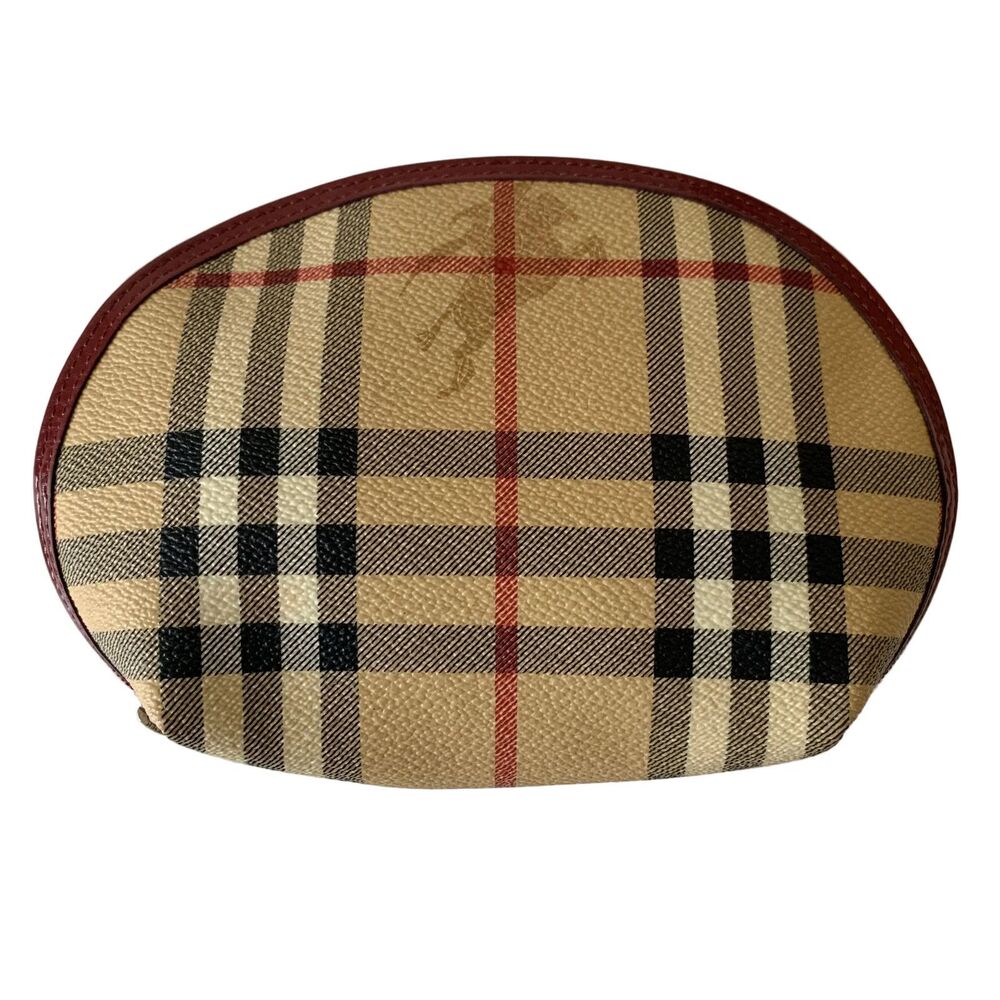 Burberry check cosmetic bag pouch authentic with COA